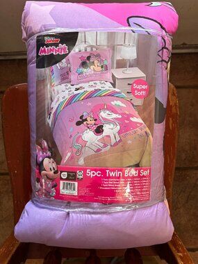5-pc Disney Minnie Mouse Unicorn Dreams Twin Bed Set COMFORTER & SHEET SET